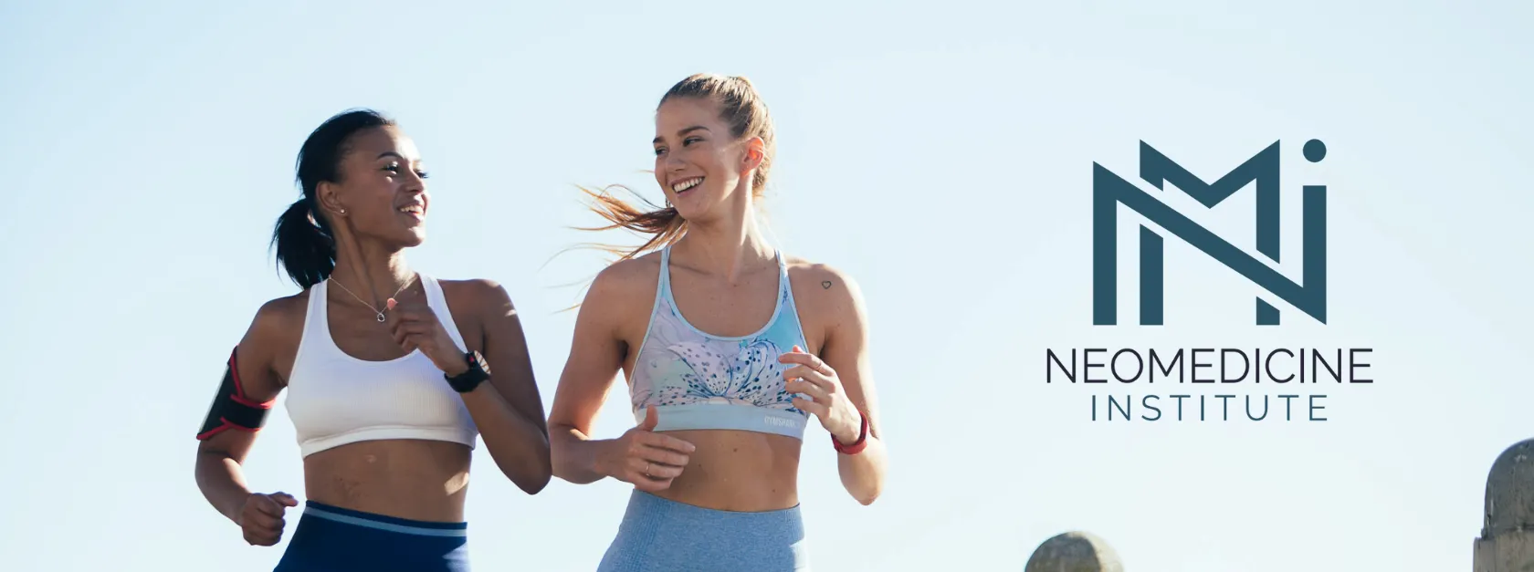 Women running outdoors representing energy and vitality from hormone balance at NeoMedicine Institute.