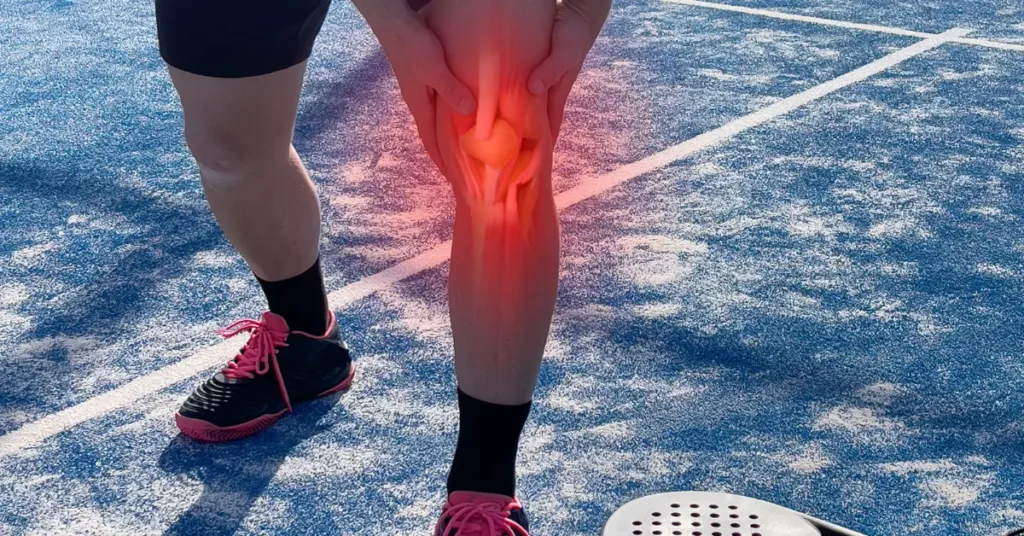 Athlete holding knee in pain on Miami court, highlighting sports-related knee injury and joint discomfort